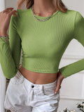 Women Sexy Casual Slim Knit Long Sleeve T-Shirt Top