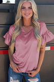 Toadstool Satin Ruffle Sleeve Top