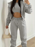 Women's Sports Casual Hooded Fleece Sweater Suit