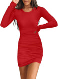 Women's Summer Ribbed Tank Dress Scoop Neck Slim Fit Sleeveless Bodycon Mini Dresses