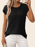 Women's Crew Neck Hollow-Out Sunscreen Knitted Sweater Blouse