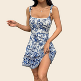 Women Floral Print Summer Strap Dress