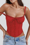 Womens Lace-Up Sexy Top Suspender Vest