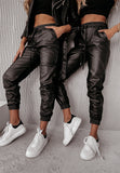 Women Winter Sexy PU Slacks Panties Leather Pants