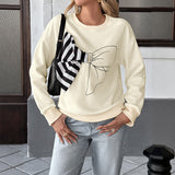 Casual Top Striped Bow Sweater Women