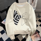 Casual Top Striped Bow Sweater Women