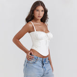 Womens Lace-Up Sexy Top Suspender Vest