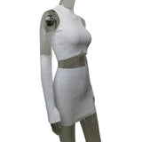 Women Open-button Sleeveless Vest Knitted Skirt Set