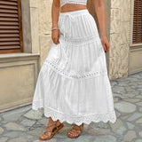Women Holiday Dress Lace White Skirt