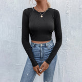 Women's Crew Neck Pullover Casual Long Sleeve T-Shirt Top