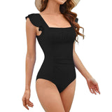 Swimsuit Sexy Removable Cup Ruffle One-Piece Swimsuit