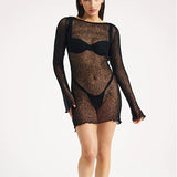 Women's Knitted Sexy Beach Dress Blouse Dress