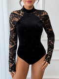 Sexy Turtleneck Lace Bodysuit