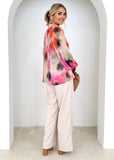 Women's Personality Printed Shirt Fashion V-Neck Women's Blouse