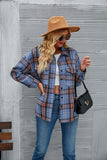 Women Casual Fashion Single-breasted Plaid Loose Wool Jacket