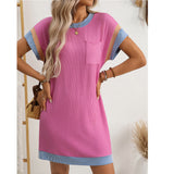 Summer Casual Short Sleeve Pocket Dress