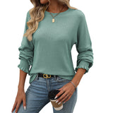 Women's Loose Casual Pit Strip Long Sleeve T-Shirt