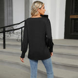 Women Long Sleeve Shirts V-Neck Pullover Top