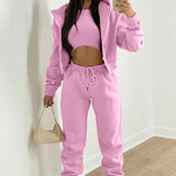 Women's Sports Casual Hooded Fleece Sweater Suit