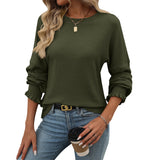 Women's Loose Casual Pit Strip Long Sleeve T-Shirt
