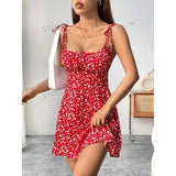 Women Floral Print Summer Strap Dress