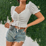 Women V-Neck T-Shirt Knitted Top