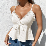 Women Summer Sexy Lace Suspender Vest Sleeveless Top
