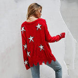 Women's Knitted Sweater Star Pattern