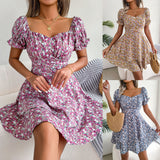 Women's Floral Lace-up Dress