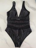 Women's Splicing Mesh Sexy One-piece Swimsuit