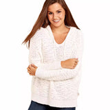 Women's pullover hooded jacket knitted sweater