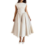 Women's Solid Color Backless Slim Dress