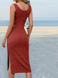 Women Side Split Slim Fit Dress