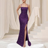 Sequin Slit Dress Slip Evening Dress