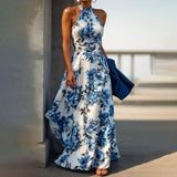 Women's Elegant Sexy Print Long Slim Fit Dress