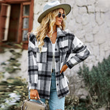 Plaid Jacket Long-sleeved Shirt Casual Top Women