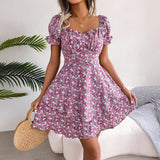 Women's Floral Lace-up Dress
