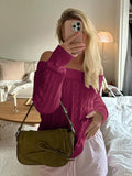 Women Solid Color Long Sleeve Vest Sweater Top