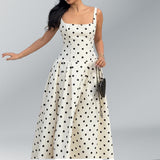 Women Sexy Loose Polka Dot Suspender Dress