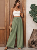 Women's Casual Pants Elastic Solid Color Wide Leg Pants