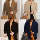 Elegant Vintage Loose Button Pocket Blazer
