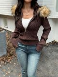 Women Casual Plush Long Sleeve Sweater Jacket Sweater