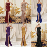 Sequin Slit Dress Slip Evening Dress