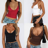 Women's YK2 Solid Color Low Neck Sling Vest