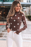 Black Vintage Polka Dot Print Mesh Long Sleeve Bodysuit