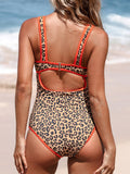 Leopard Print One-piece Swimsuit Female Sexy Waist