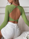 Women Sexy Casual Slim Knit Long Sleeve T-Shirt Top
