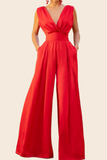 Slim-fit Jumpsuit High-waisted Wide-leg Pants