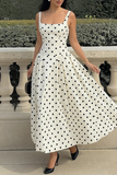 Women Sexy Loose Polka Dot Suspender Dress