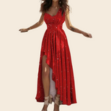 Women's Slanted Shoulder High-waisted Dress